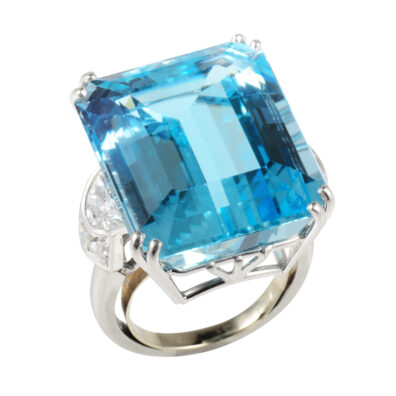 Antique Aquamarine Cocktail Ring – A La Vieille Russie FABERGE, Antique ...