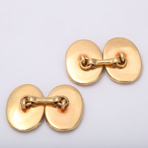 gold cufflinks, back