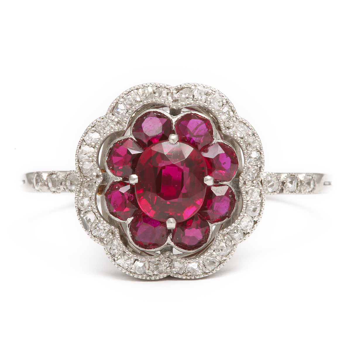 Antique Ruby Flower Ring – A La Vieille Russie FABERGE, Antique Jewelry ...