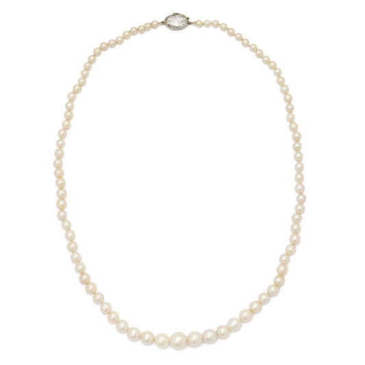 Antique Natural Pearl and Diamond Necklace – A La Vieille Russie ...