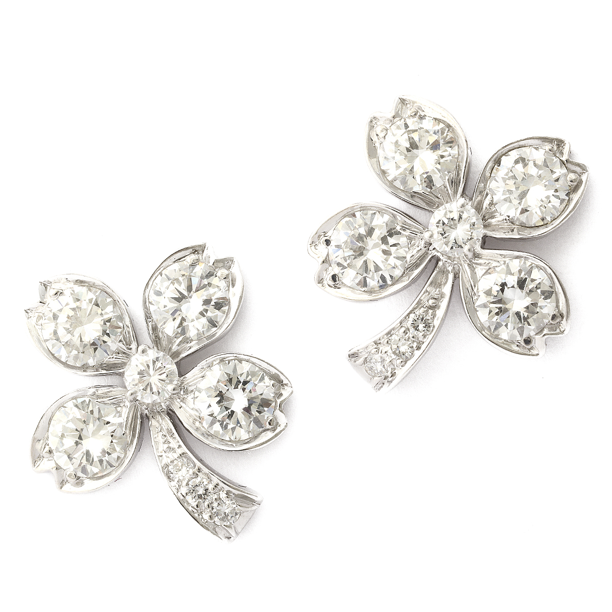 A La Vieille Russie| Art Deco Diamond Four-leaf Clover Earrings by ...