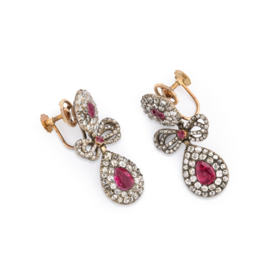 Georgian Diamond and Ruby Earrings – A La Vieille Russie FABERGE ...