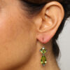 Model wearing Victorian Peridot and Diamond Pendant Earrings