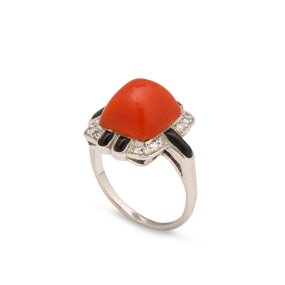 Red Coral Ring-R-Size-8 (COR-2-78) | Rananjay Exports