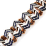 detail view of zigzag design in geometric sapphire bracelet