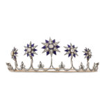 Gold and diamond tiara set with five enamel and diamond stars