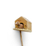 closer view of dog in kennel stickpin