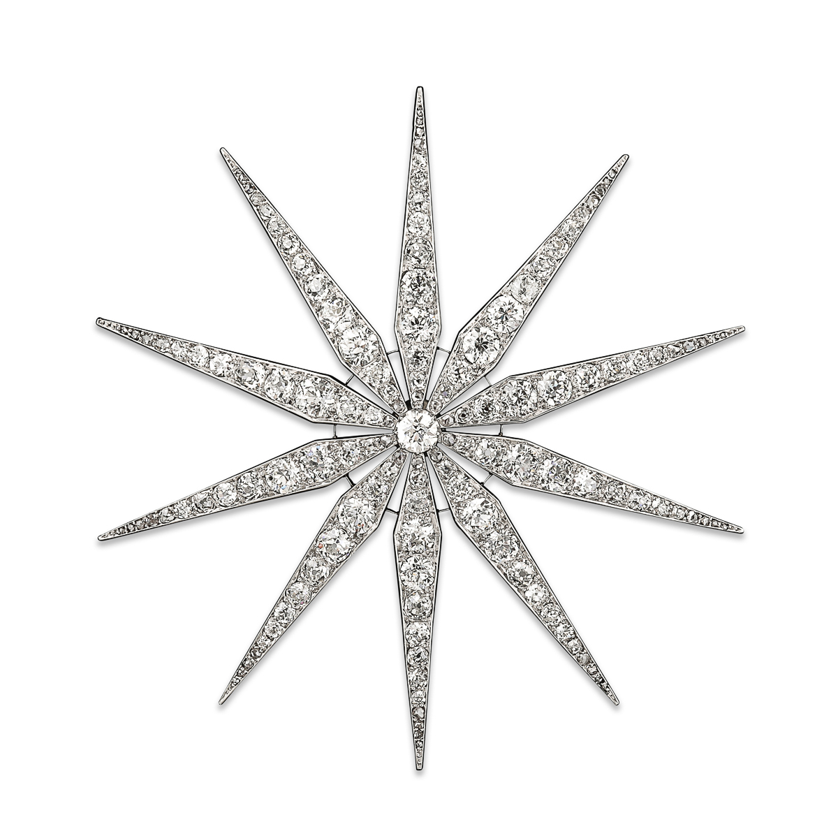 ten-pointed diamond starburst brooch