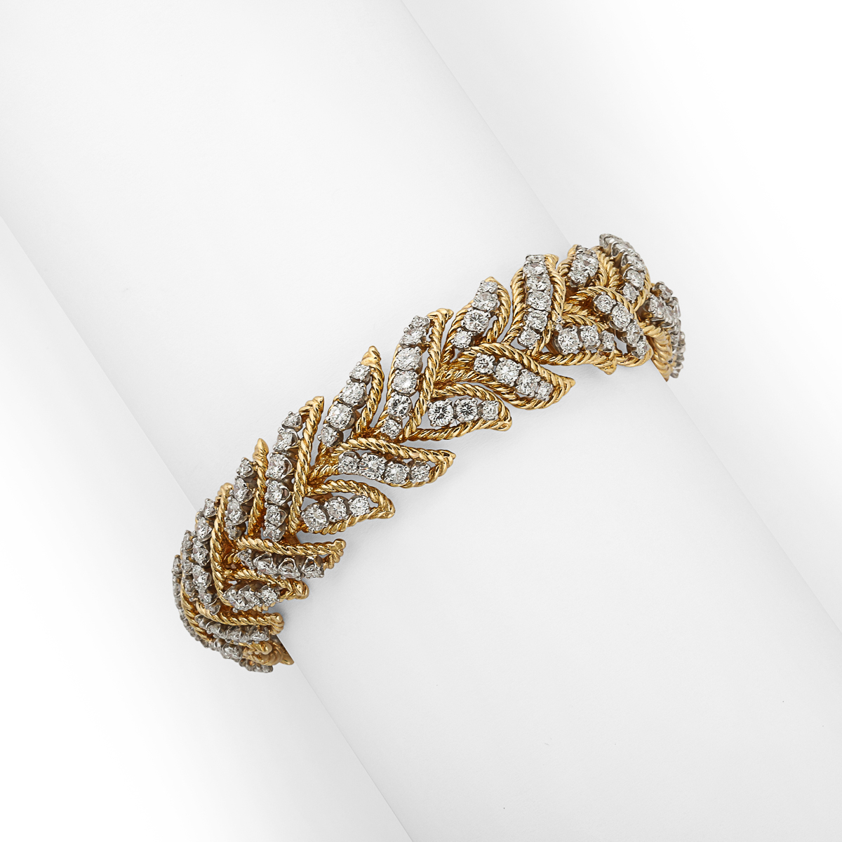 other view of gold and diamond bracelet