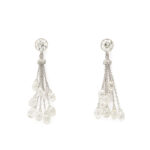 pair of brilliant-cut diamond earrings with briolette-cut diamond fringe