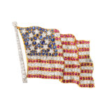 ruby, sapphire, and diamond American flag brooch by Tiffany & Co.