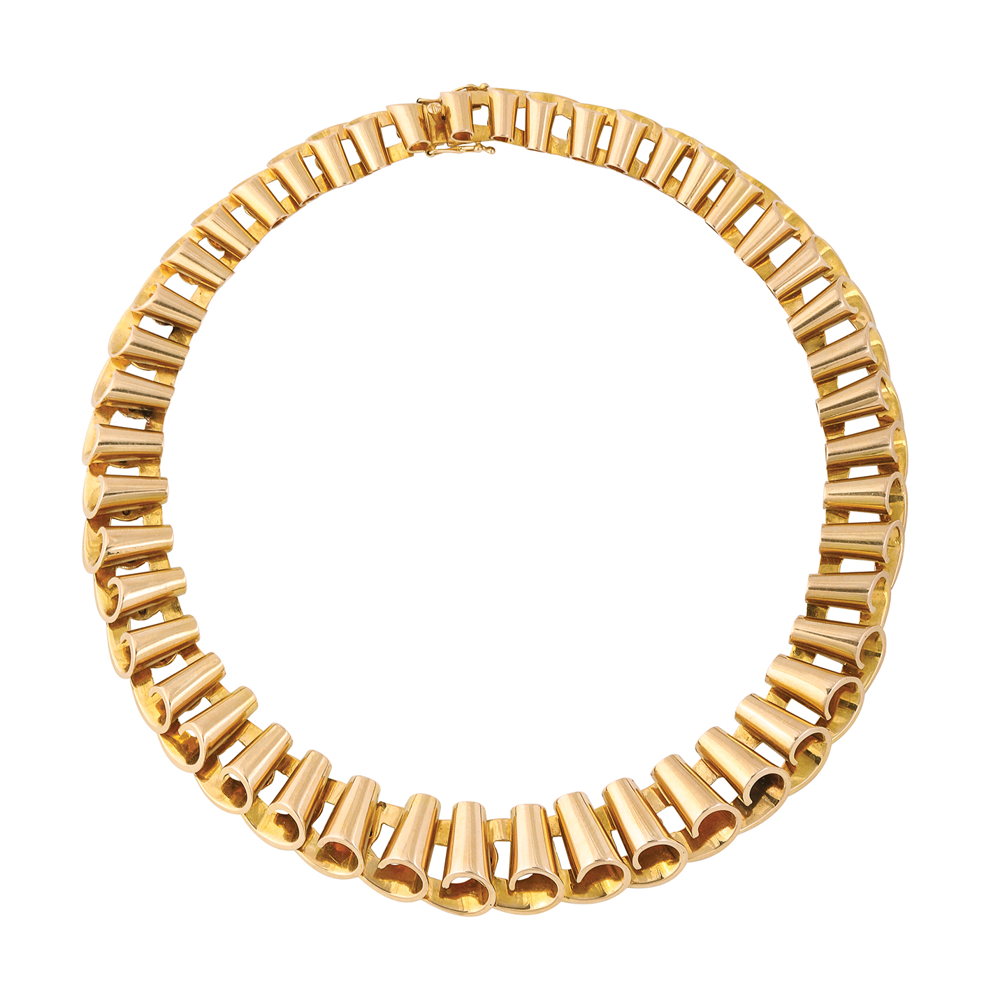 18k gold wave design necklace