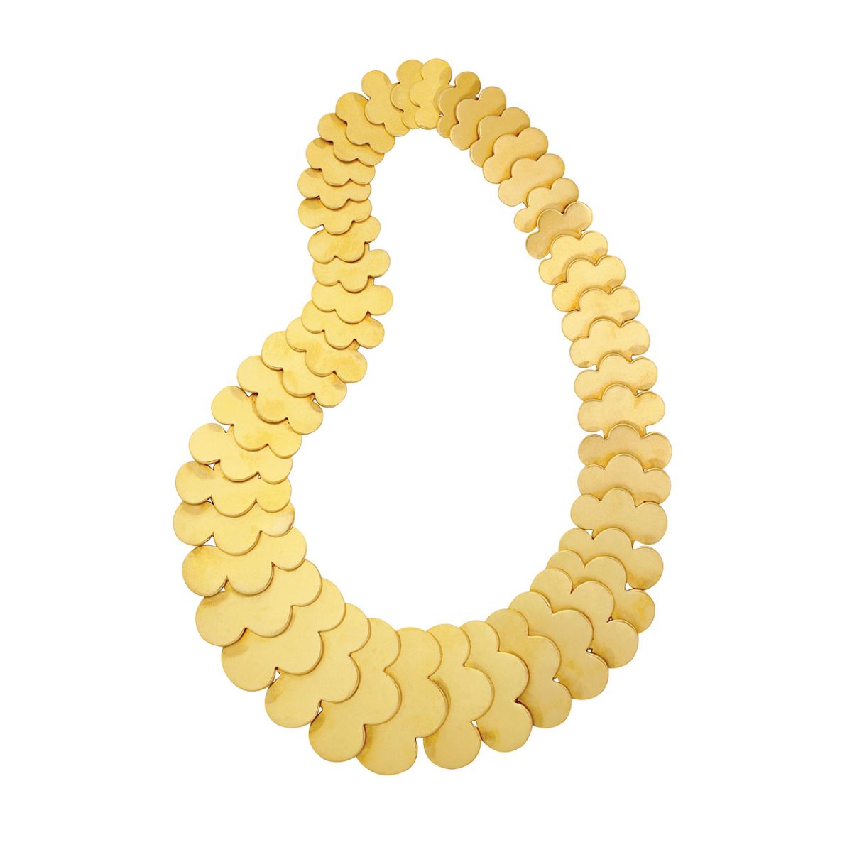 18k gold scale design necklace