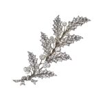 antique diamond holly spray brooch