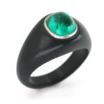 Cabochon Emerald Ebony Ring 17642-1