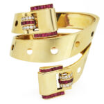 Diamond Ruby Gold Cuff Bracelet 17640