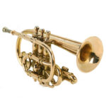 rear view of gold and platinum cornet brooch