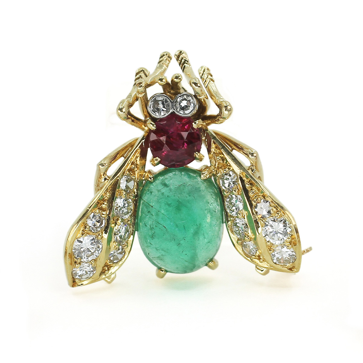 Van Cleef and Arpels Emerald Ruby Diamond Brooch 17643-2.jpg