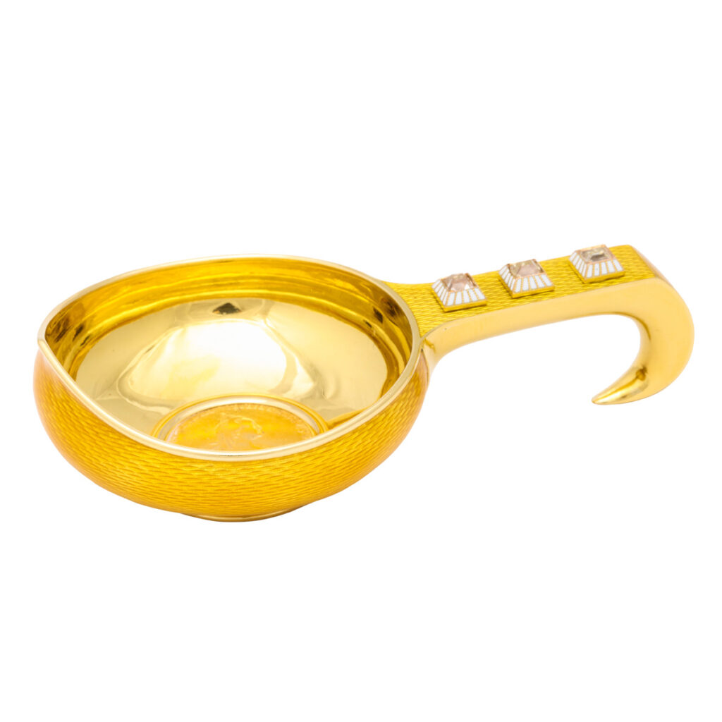 Fabergé 18k gold and yellow guilloché kovsh featured image