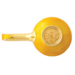 Fabergé 18k gold and yellow guilloché kovsh bottom view
